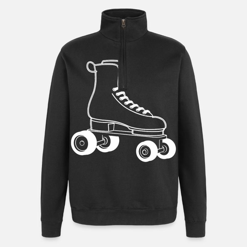Dessin de patins à roulettes - Sweat à zip 1/4 - noir