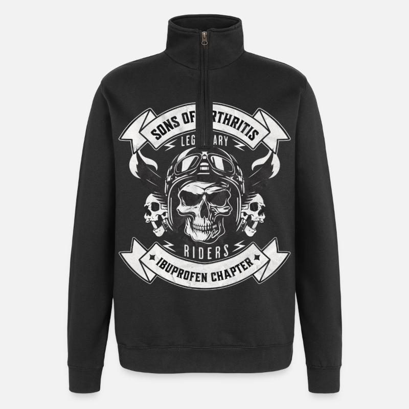 Sons of Arthritis Ibuprofen Chapter Biker - Quarter-Zip-Sweatshirt - Schwarz
