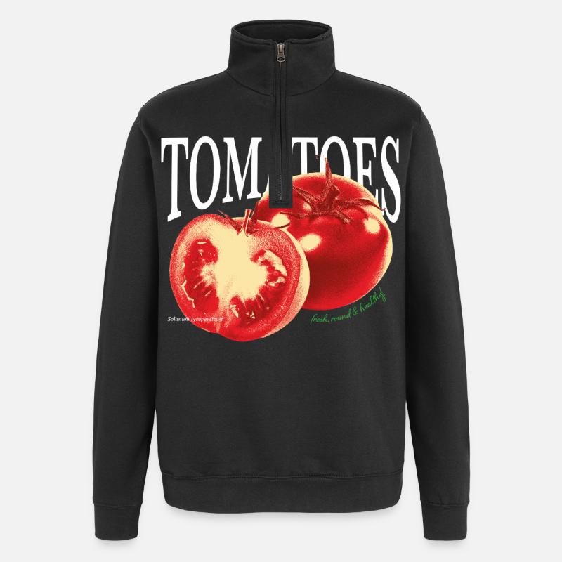 Tomatoes – Frisches Foodie-Statement - Quarter-Zip-Sweatshirt - Schwarz