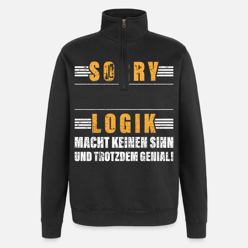 Personalisierbar Beruf Logik Name Geschenk Witzig - Quarter-Zip-Sweatshirt - Schwarz