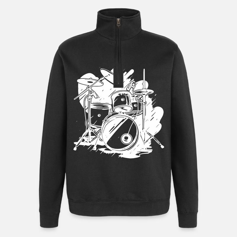 Drums Graphics - Quarter-Zip Sweatshirt - black