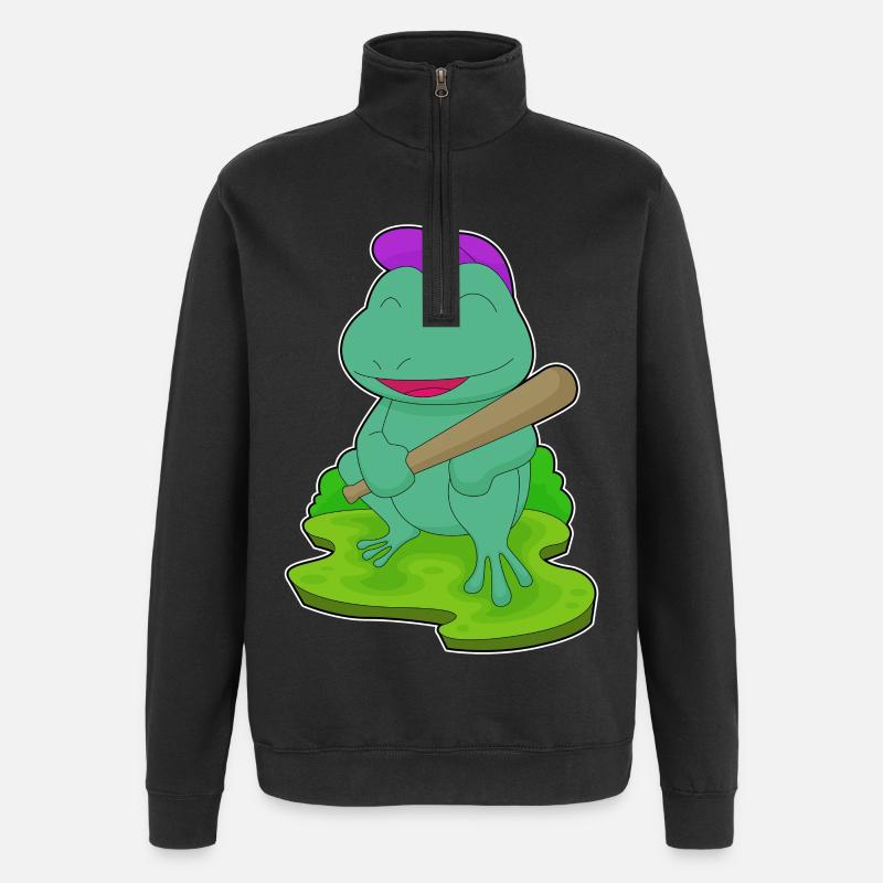 Grenouille Baseball Batte de Baseball - Sweat à zip 1/4 - noir