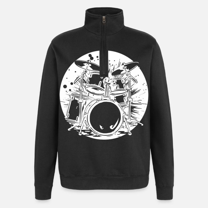 Schlagzeug - Quarter-Zip-Sweatshirt - Schwarz