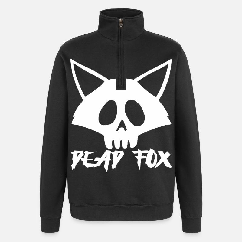 White Fox Skull - Quarter-Zip Sweatshirt - black