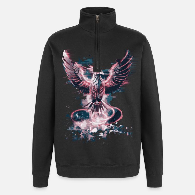 Cyber Phoenix – Digitale Wiedergeburt & Tech-Aufstieg - Quarter-Zip-Sweatshirt - Schwarz
