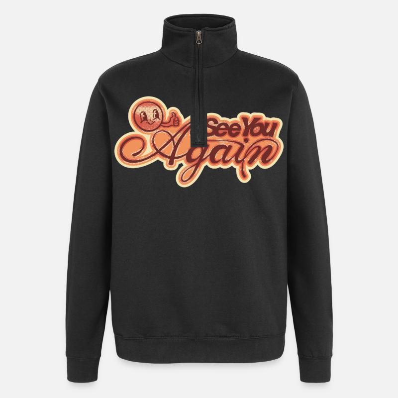 À bientôt Lettrage - Sweat à zip 1/4 - noir