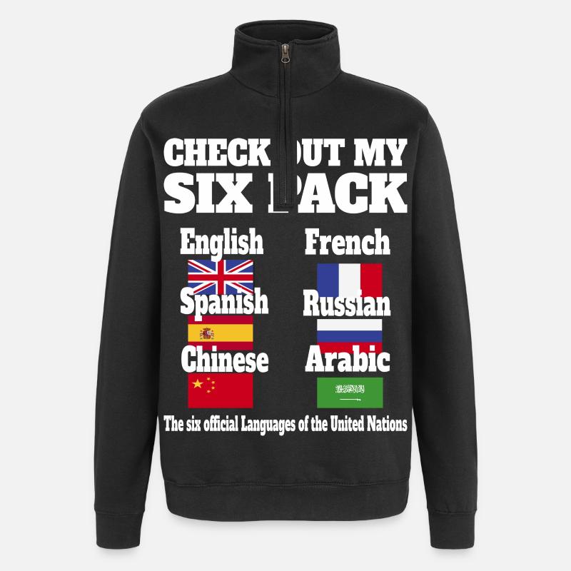 Languages Sixpack - Quarter-Zip Sweatshirt - black