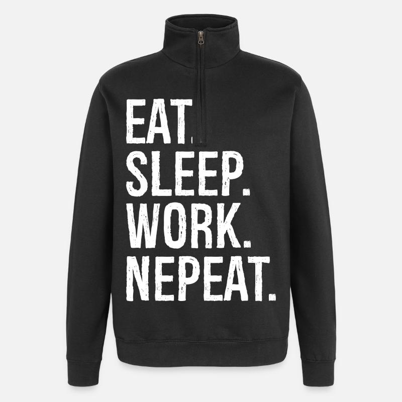 Manger Dormir Travail Nepeat - Sweat à zip 1/4 - noir