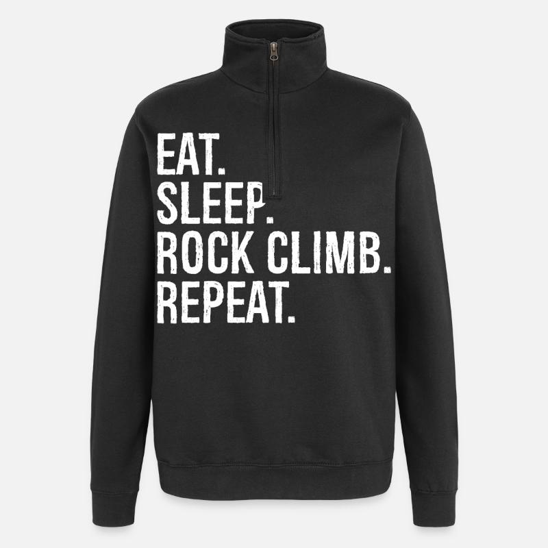 Manger dormir Escalade Répéter - Sweat à zip 1/4 - noir