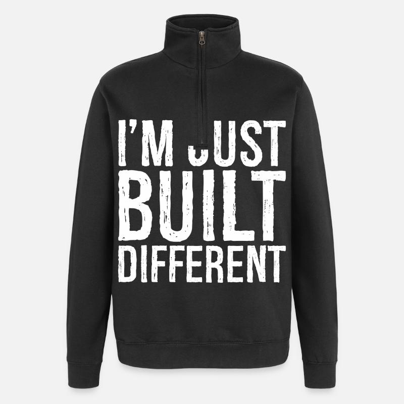 Je suis juste construit différemment - Sweat à zip 1/4 - noir