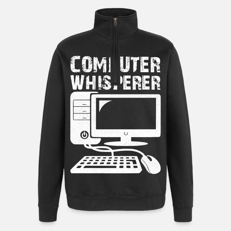 Computer Whisperer - Quarter-Zip Sweatshirt - black