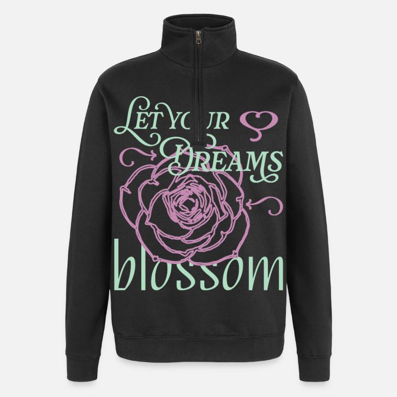 Make dreams come true - Quarter-Zip Sweatshirt - black