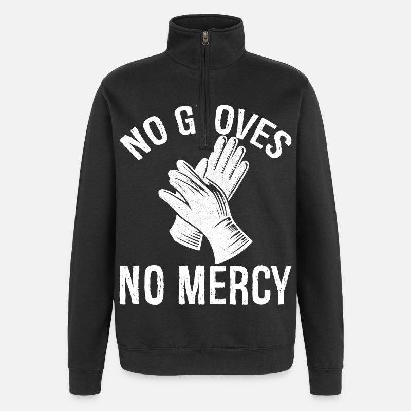 Pas de gants, pas de pitié - Sweat à zip 1/4 - noir