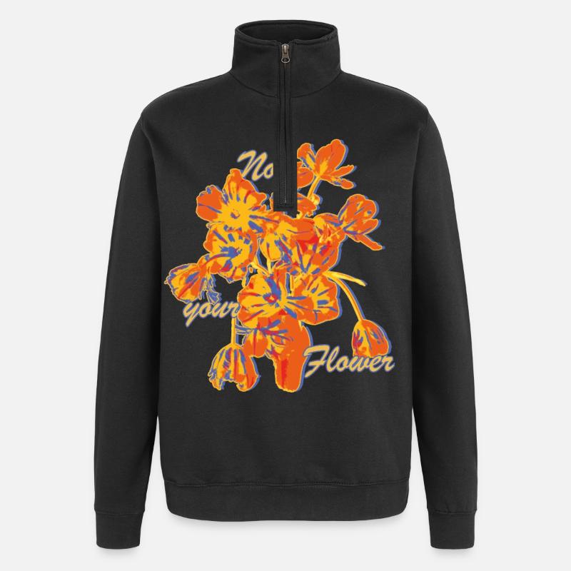 Pas votre déclaration florale - Sweat à zip 1/4 - noir