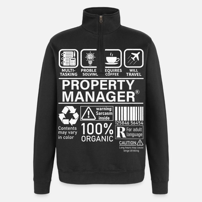 property manager multi tasking problem solving - Quarter-Zip-Sweatshirt - Schwarz