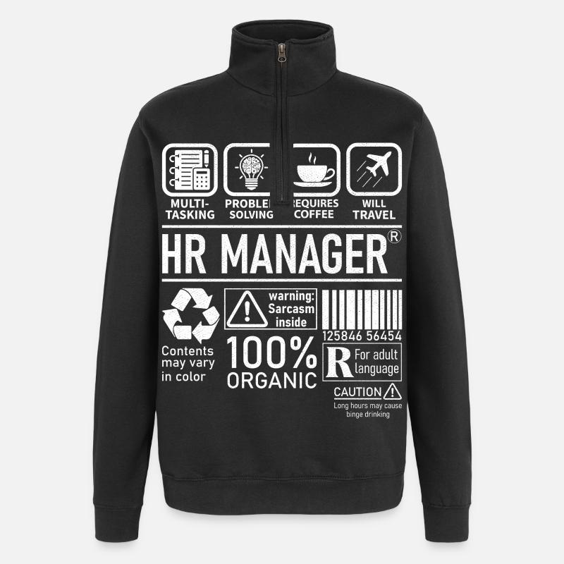 Hr Manager multi tasking problem solving - Quarter-Zip-Sweatshirt - Schwarz