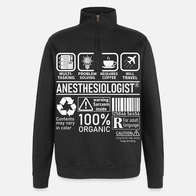Anesthesiologist multi tasking problem solving - Quarter-Zip Sweatshirt - black