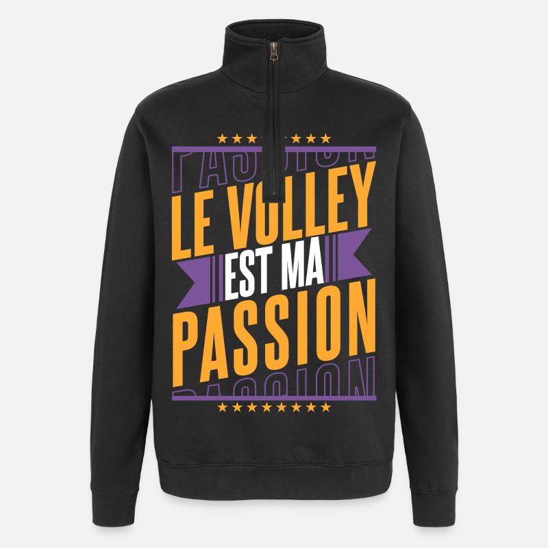 Le Volley Est Ma Passion - Sweat à zip 1/4 - noir
