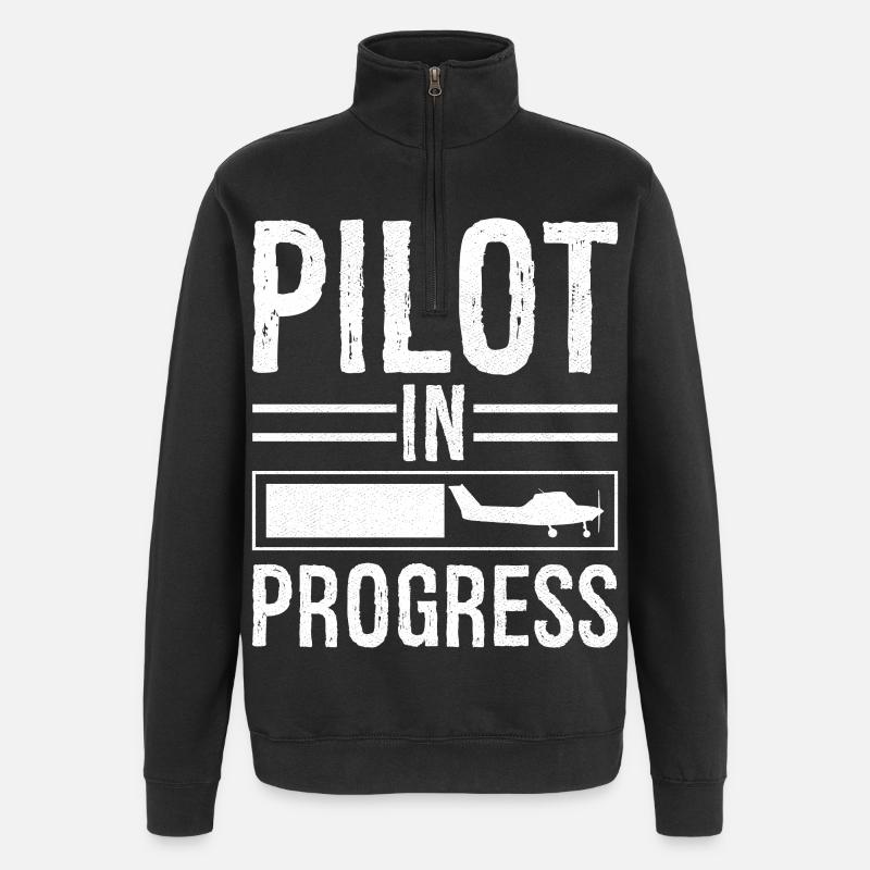 Pilote en cours - Sweat à zip 1/4 - noir