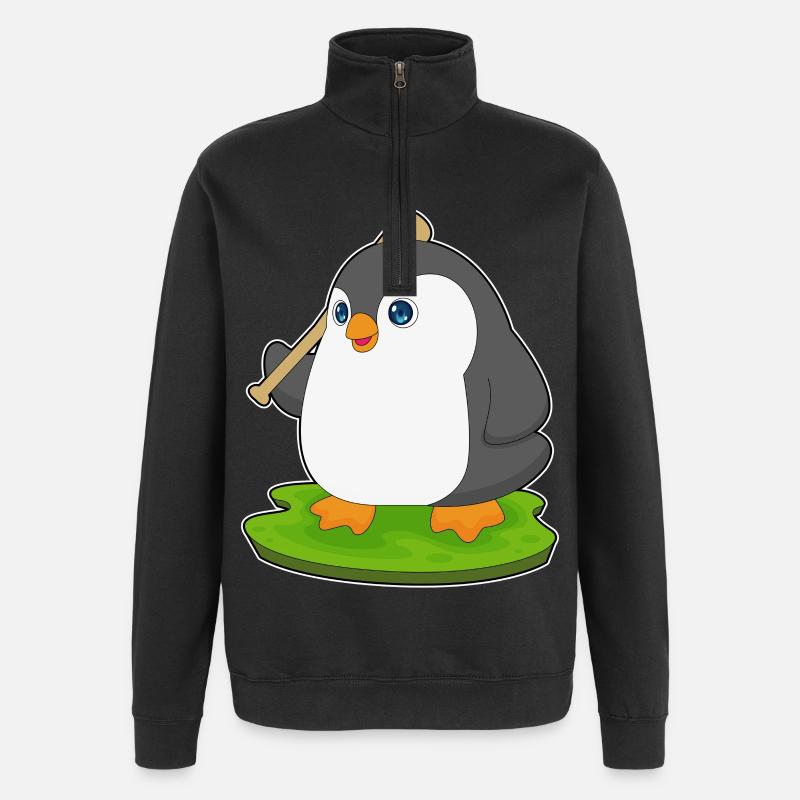 Penguin Baseball Batte de Baseball - Sweat à zip 1/4 - noir