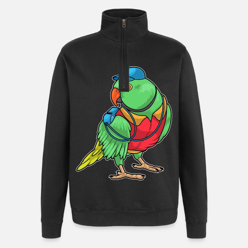 Parrot Referee Whistle - Quarter-Zip Sweatshirt - black