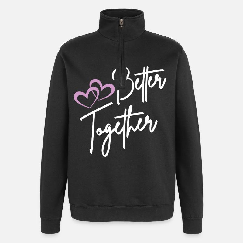 Better Together Script Hearts - Sweat à zip 1/4 - noir