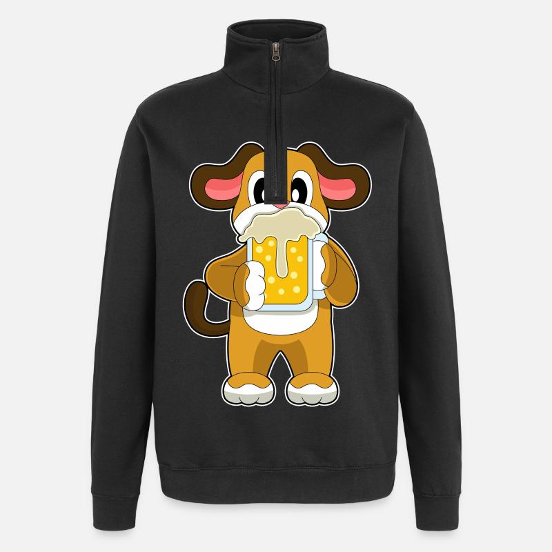 Bière pour chien - Sweat à zip 1/4 - noir