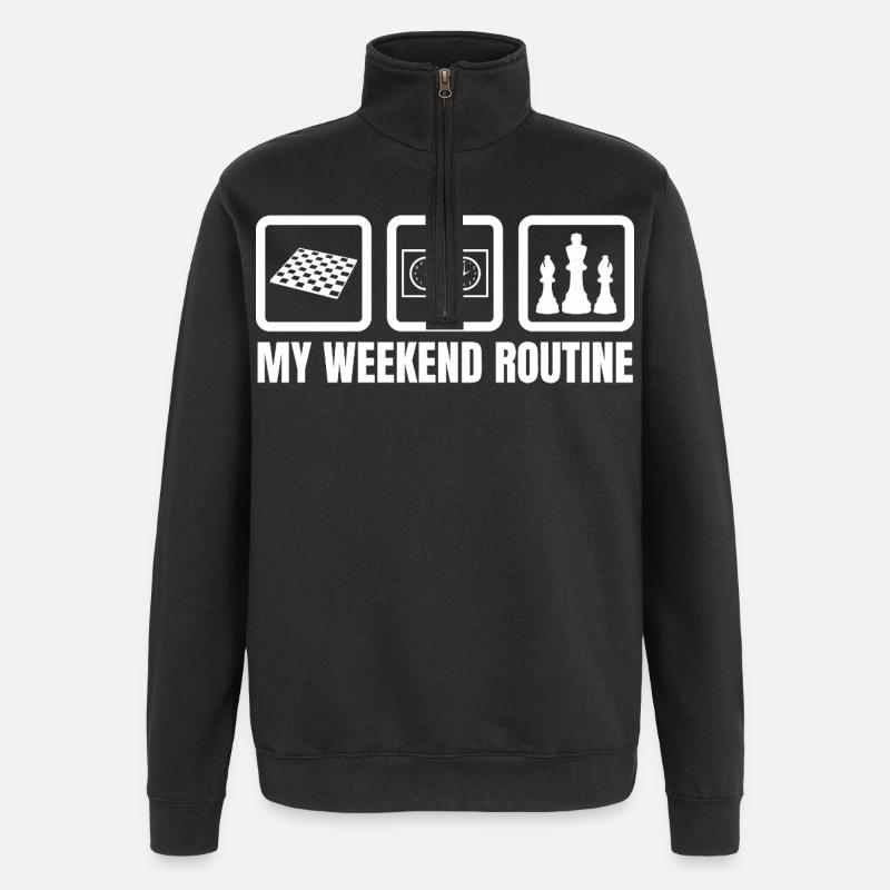 Week-end des joueurs d’échecs - Sweat à zip 1/4 - noir