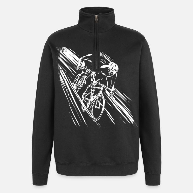 Cyclists Graphic - Quarter-Zip Sweatshirt - black