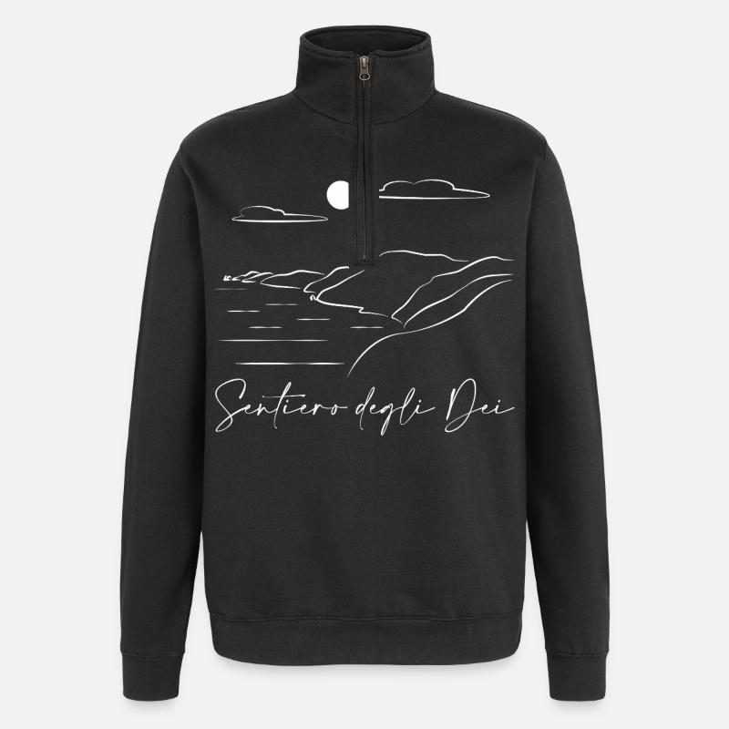 Chemin des Dieux Lineart - Sweat à zip 1/4 - noir
