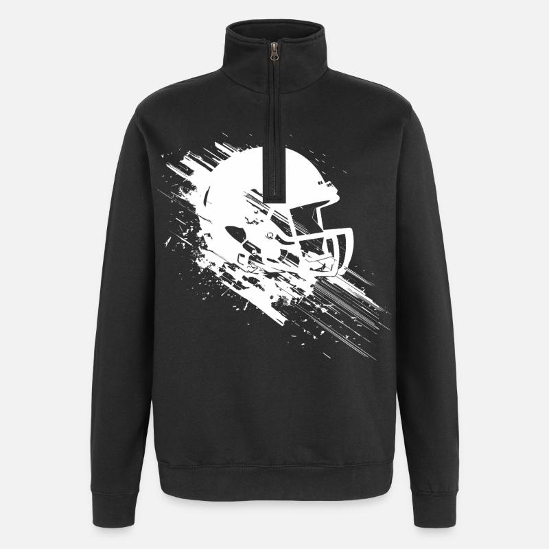 Casque de football américain - Sweat à zip 1/4 - noir