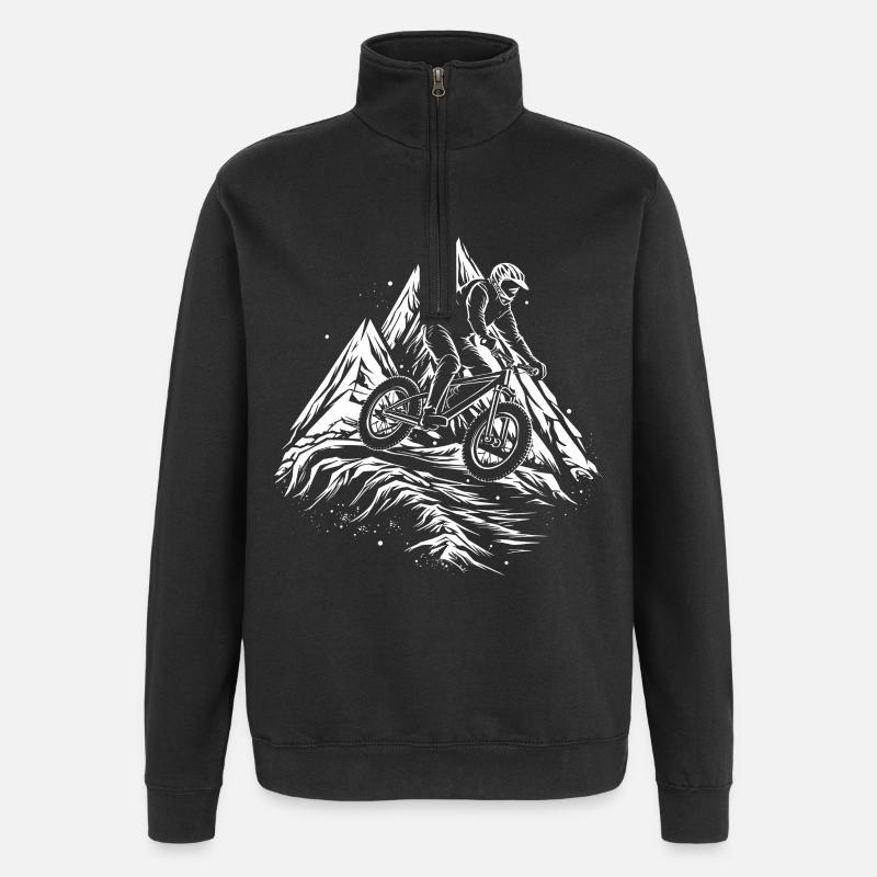 Dessin VTT - Sweat à zip 1/4 - noir