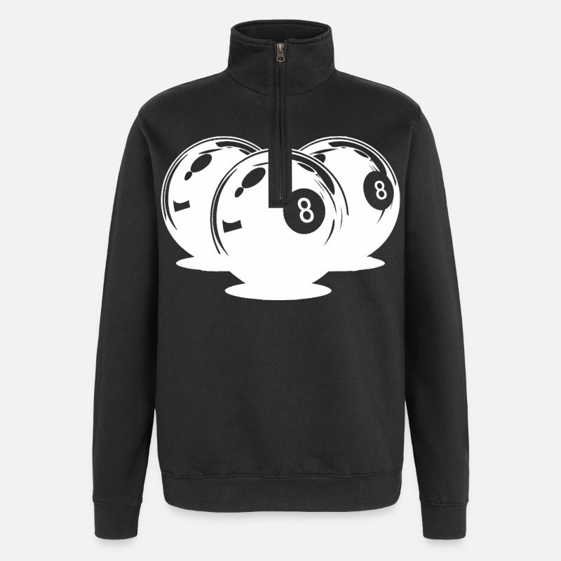 Billardkugeln Zeichnung - Quarter-Zip-Sweatshirt - Schwarz