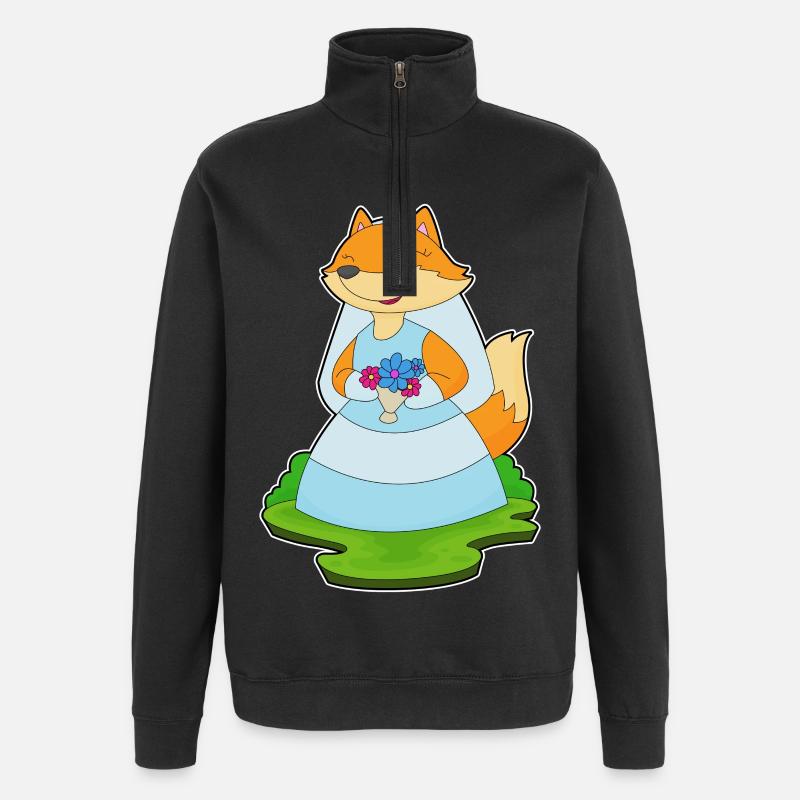 Renard Voile de mariée Mariage - Sweat à zip 1/4 - noir
