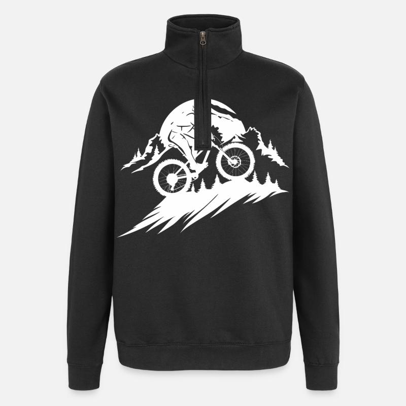 Croquis de VTT - Sweat à zip 1/4 - noir