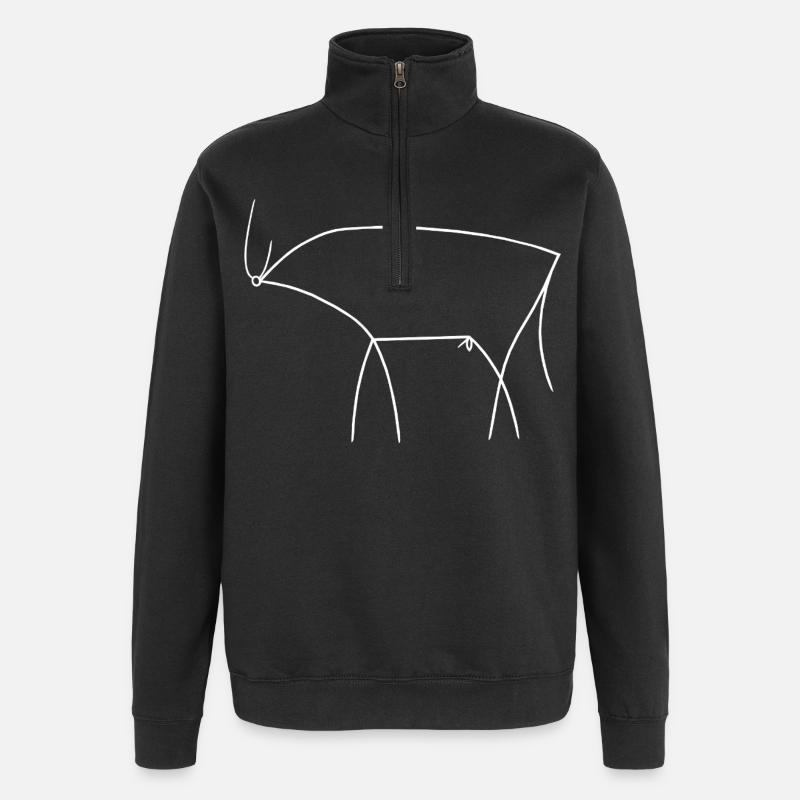 Stier - Quarter-Zip-Sweatshirt - Schwarz
