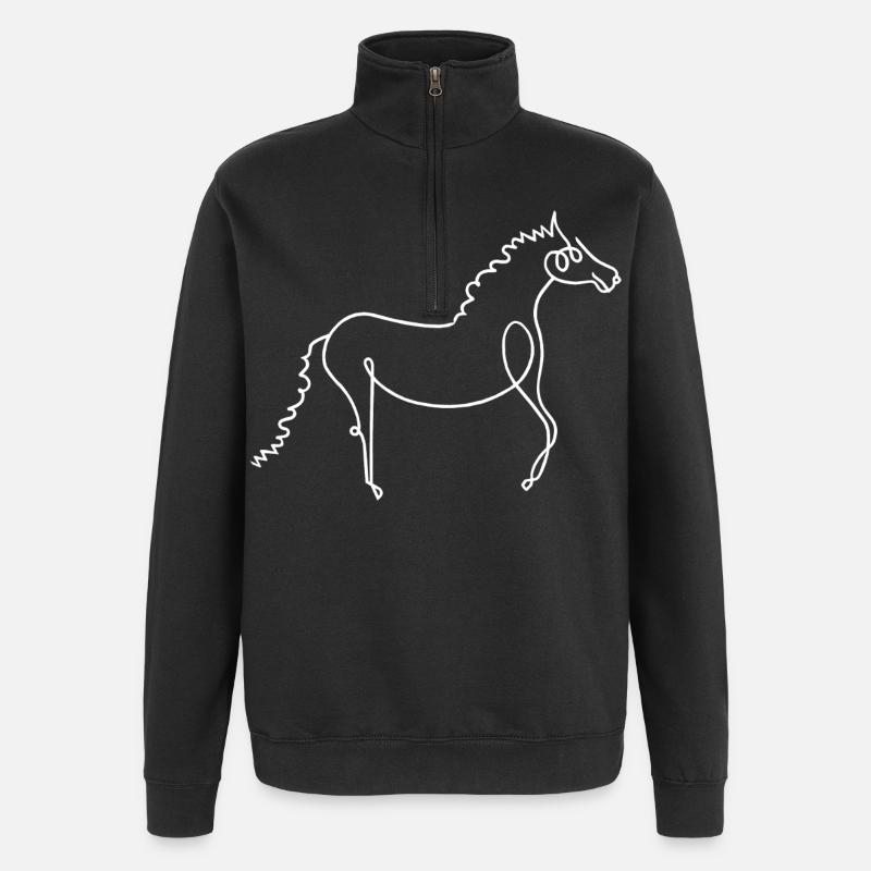 Cheval - Sweat à zip 1/4 - noir
