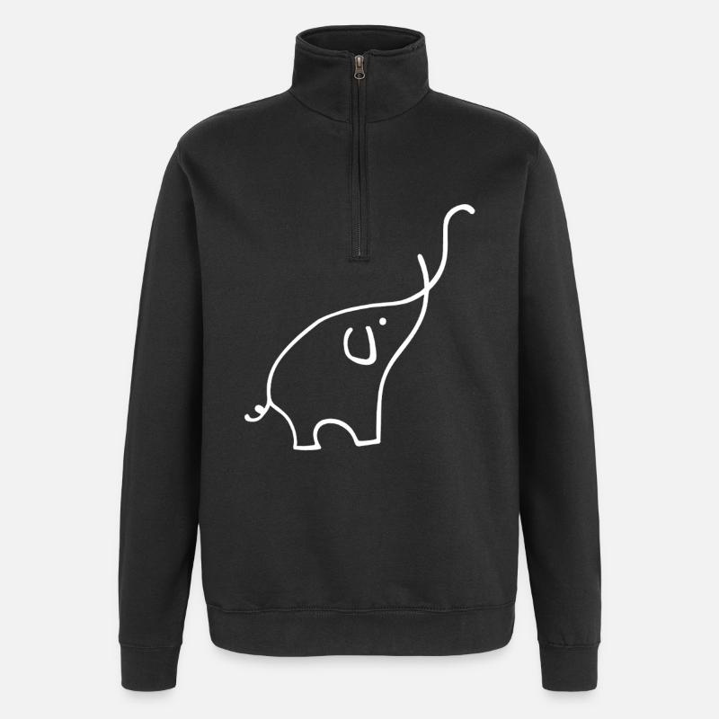 Éléphant - Sweat à zip 1/4 - noir