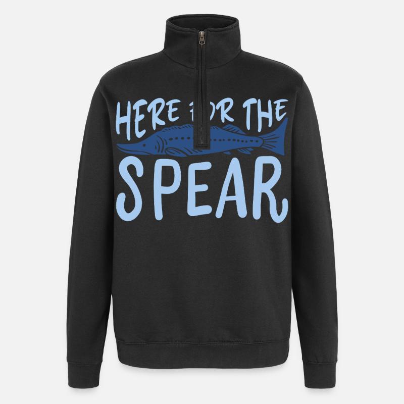 Speerfisch Angeln - Quarter-Zip-Sweatshirt - Schwarz