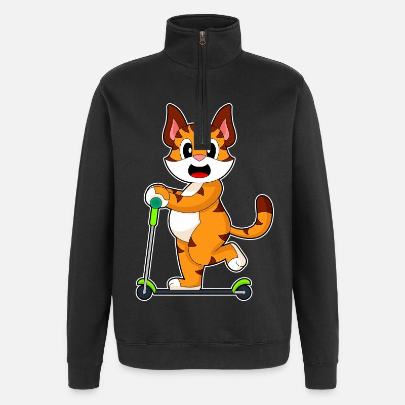 Tiger Scooter - Quarter-Zip-Sweatshirt - Schwarz