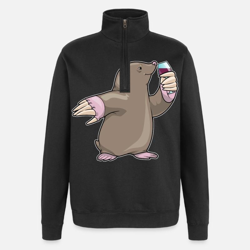 Vin rouge Mole - Sweat à zip 1/4 - noir