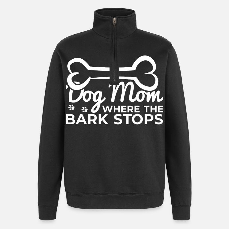 Lustige Hundemutter - Quarter-Zip-Sweatshirt - Schwarz