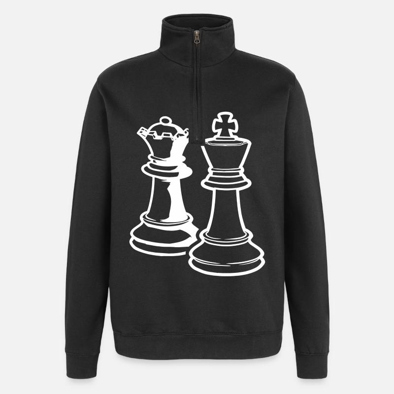 Schach - Quarter-Zip-Sweatshirt - Schwarz