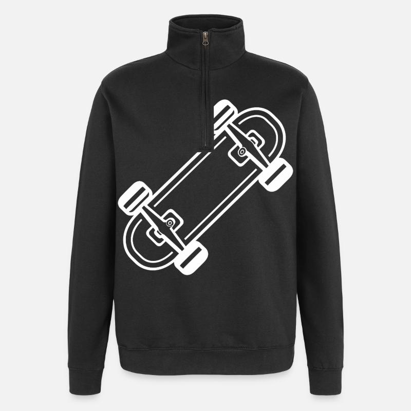 Skateboard Style Bande Dessinée - Sweat à zip 1/4 - noir