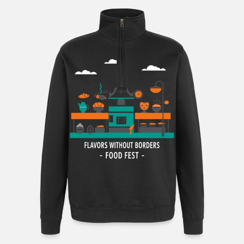 Festival de cuisine de rue - Sweat à zip 1/4 - noir
