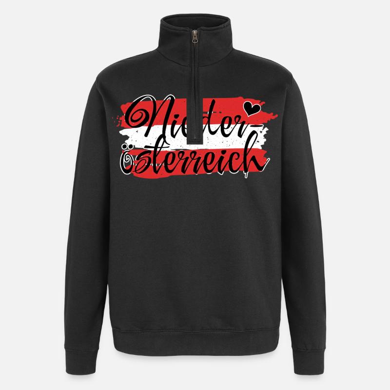 Flag Austria Lower Austria - Quarter-Zip Sweatshirt - black