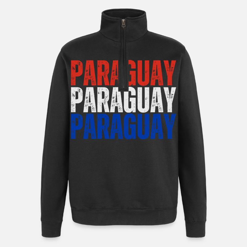 Fierté paraguayenne, drapeau paraguayen - Sweat à zip 1/4 - noir