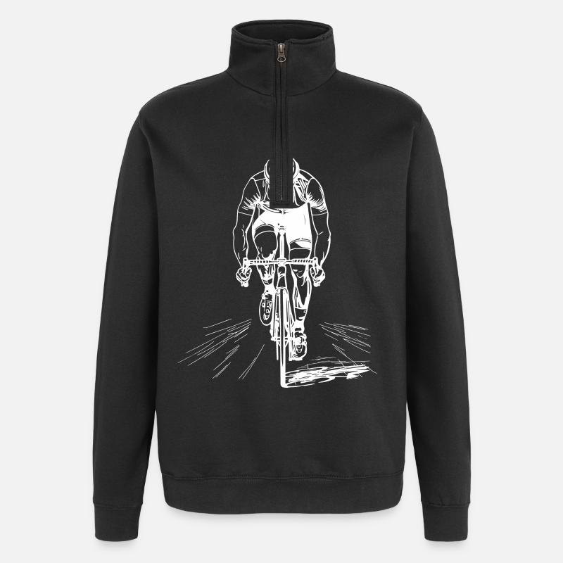 Cyclist Sketch - Quarter-Zip Sweatshirt - black