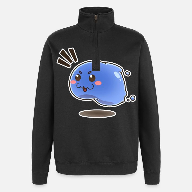 Kleiner springender Schleim - Quarter-Zip-Sweatshirt - Schwarz