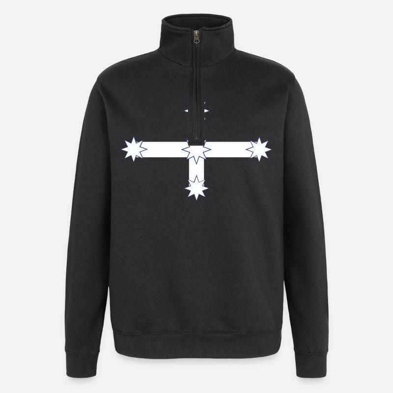 Australische Eureka-Flagge - Quarter-Zip-Sweatshirt - Schwarz